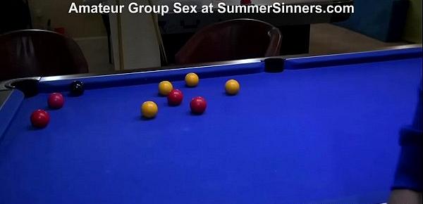  Summer Sinners Group Banging on the Pool Table